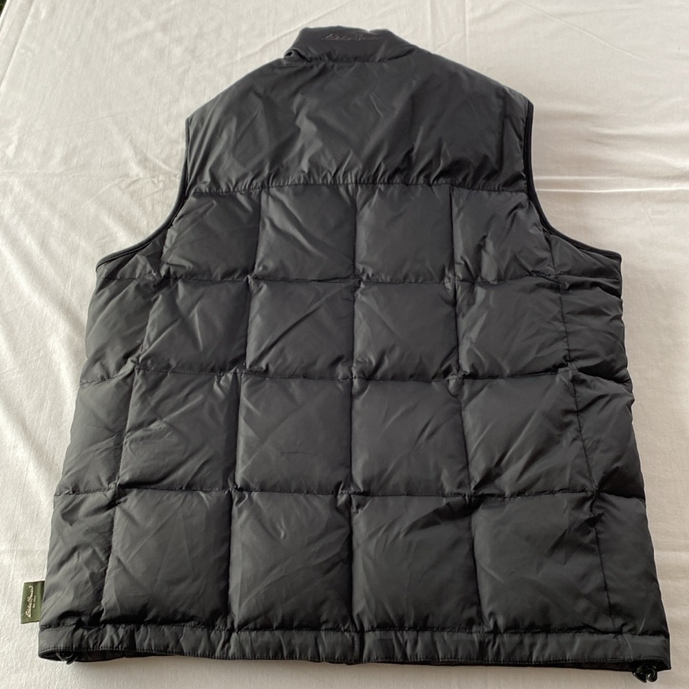 Eddie Bauer Goose Down Fill Black or Gray Reversible Quilted Puffer Vest. Warm! - Picture 7 of 14